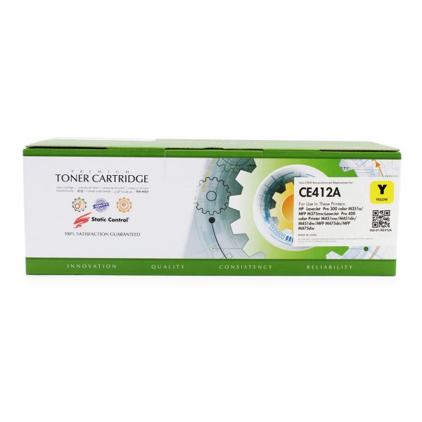 картридж Static Control з заправкою HP CE412A (305A) yellow