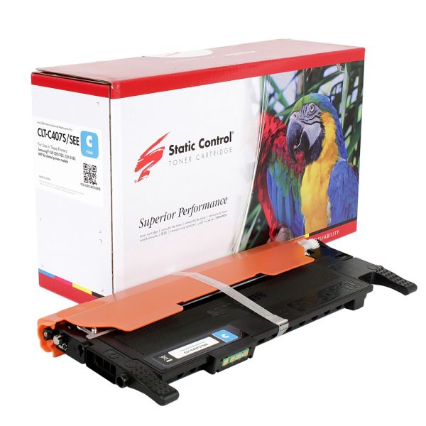 картридж Static Control Parrot з заправкою Samsung CLT-C407S cyan