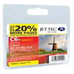 Картридж JetTec для Canon Pixma iP4000/iP5000/MP750 аналог BCI-3eY/BCI-6Y Yellow (110C000604)