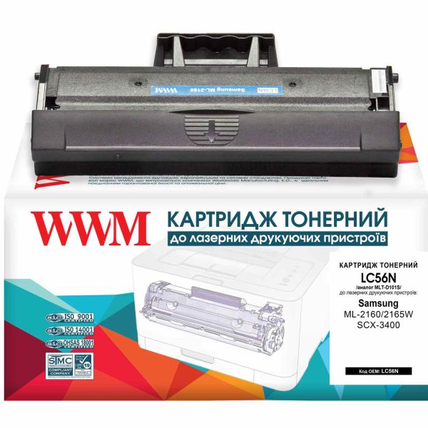 Картридж тонерный WWM для Samsung ML-2160/2165W/SCX-3400 аналог MLT-D101S Black (LC56N)