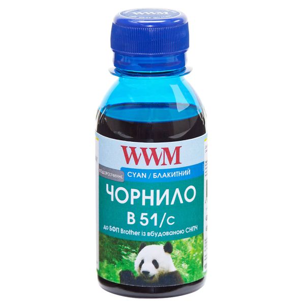 Чернила WWM для Brother DCP-T300/T500W/T700W 100г Cyan водорастворимый (B51/C-2)