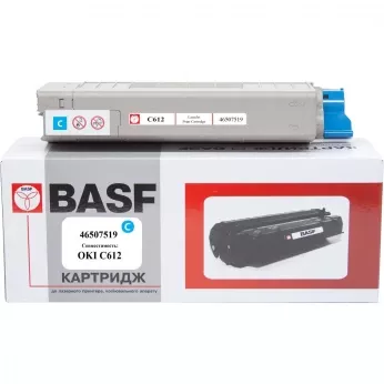 Картридж тон. BASF для OKI C612 аналог 46507519 Cyan ( 6000 ст.) (BASF-KT-46507519)