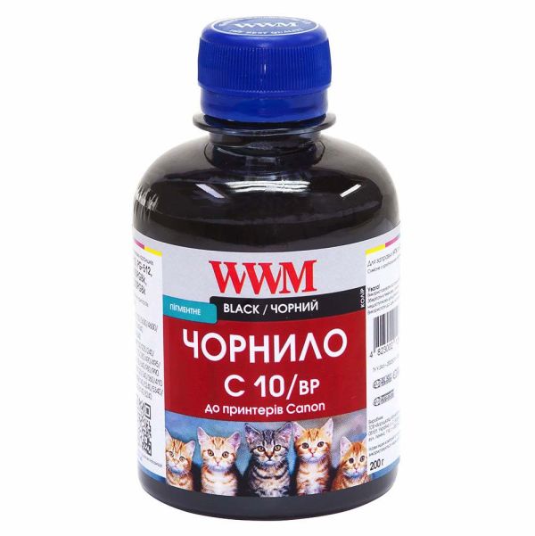 Чорнило WWM для Canon PG-510Bk/PG-512Bk/PGI-520Bk 200г Black пігментне (C10/BP)