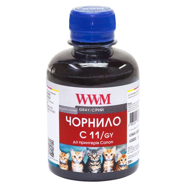 Чернило WWM для Canon CLI-426G/CLI-521G 200г Gray водорастворимые (C11/GY)