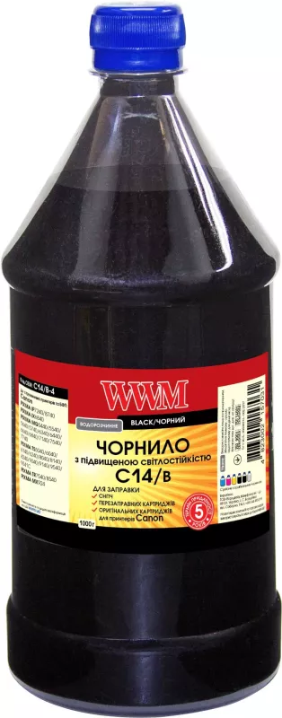 Чернило WWM для Canon CLI-451Bk/CLI-471Bk 1000г Black водорастворимое (C14/B-4)