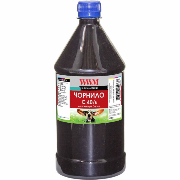 Чорнило WWM для Canon PG-40Bk/PG-50Bk/PGI-5Bk 1000г Black водорозчинне (C40/B-4)