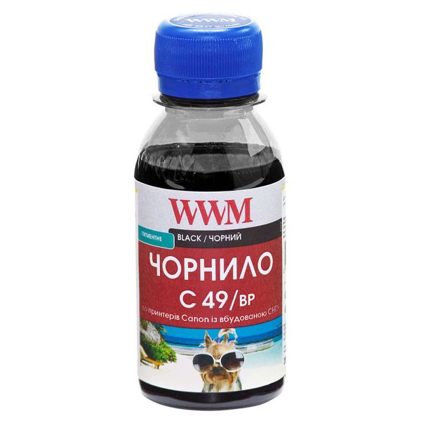 Чернило WWM GI-490BK для Canon Pixma G1400/2400/3400 100г Black пигментное (C49/BP-2)