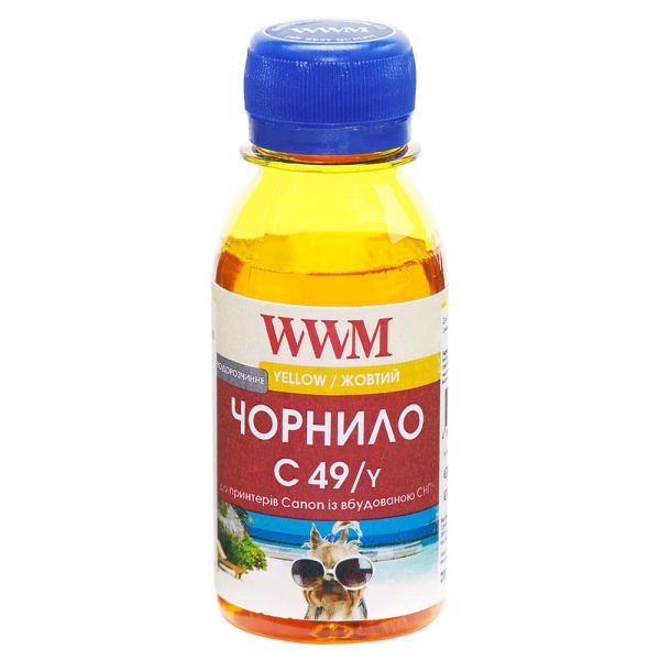 Чернило WWM GI-490Y для Canon Pixma G1400/2400/3400 100г Yellow водорастворимый (C49/Y-2)