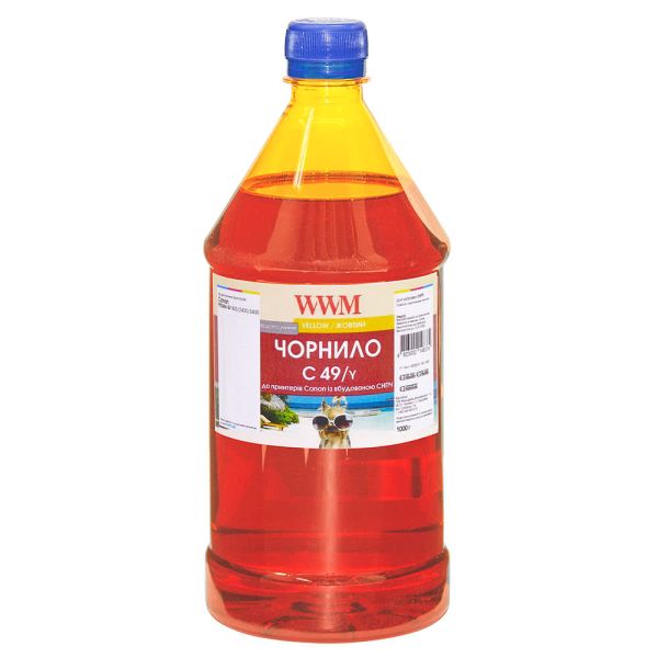 Чернило WWM GI-490Y для Canon Pixma G1400/2400/3400 1000г Yellow водорастворимый (C49/Y-4)
