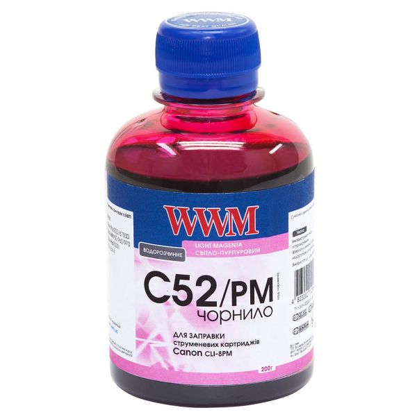 Чернила WWM для Canon CL-52P/CLI-8PM 200г Photo Magenta водорастворимые (C52/PM)