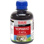 Чорнило WWM для Canon PFI-107Bk 200г Black водорозчинне (C67/B)
