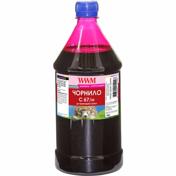 Чернила WWM для Canon PFI-107M 1000г Magenta водорастворимые (C67/M-4)