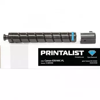 Туба з тонером PRINTALIST для Canon iR-C3320/3325/3330 аналог C-EXV49 Cyan ( 19000 ст.) (Canon-EXV49C-PL)