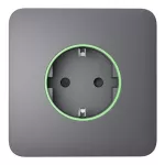 Розумна вбудована розетка з функцією моніторингу споживання електроенергії Ajax Outlet [type F] Jeweller Grey