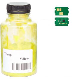 Тонер + чип АНК для Kyocera Mita ECOSYS P5021/P5521, TK-5220 (30г, Yellow)