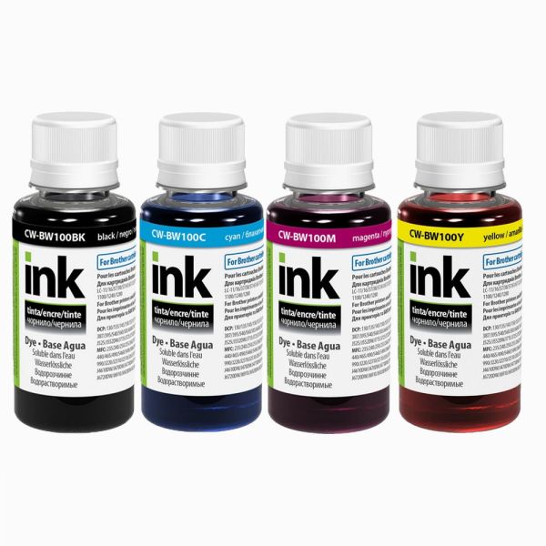Комплект чернил ColorWay для Brother Universal BK/C/M/Y Dye-based 4 x 100 ml (CW-BW100SET01)