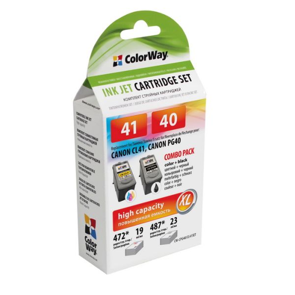 Комплект картриджей ColorWay совместим с Canon PG-40/CL-41 (CW-CPG40/CL41SET)