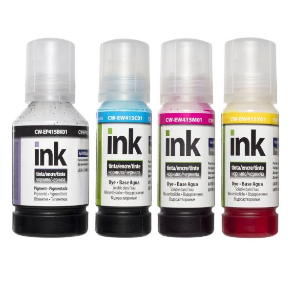 Комплект чорнил ColorWay до Epson EP415/EW415 BK/C/M/Y Dye-based 127 ml + 3 x 70 ml (CW-EP415/EW415SET01)