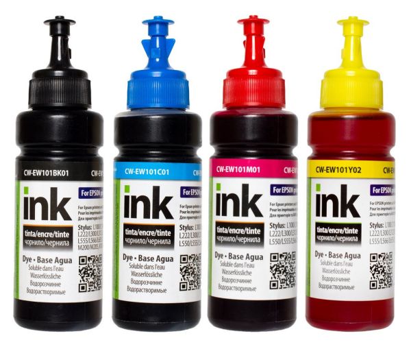 Комплект чорнил ColorWay до Epson EW101 BK/C/M/Y Dye-based 4 x 100 ml (CW-EW101SET01)