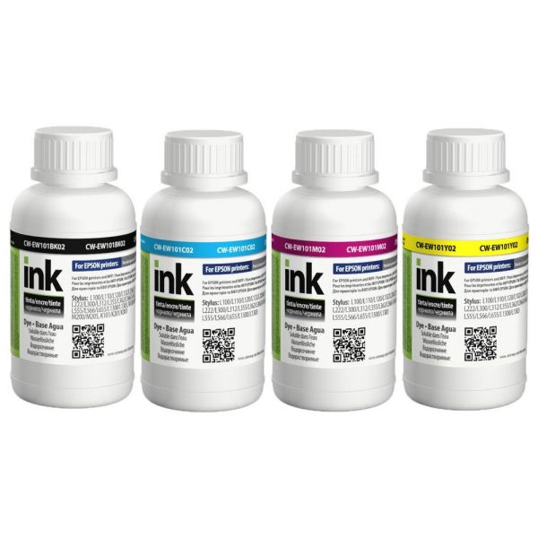 Комплект чорнил ColorWay до Epson EW101 BK/C/M/Y Dye-based 4 x 200 ml (CW-EW101SET02)