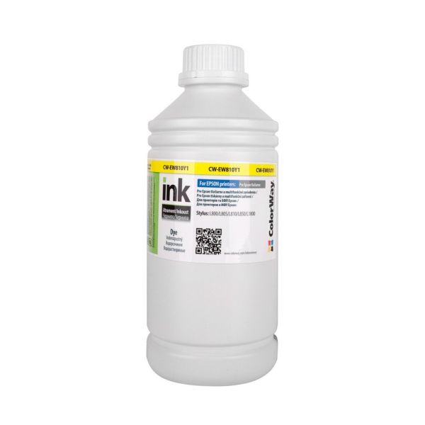 Чорнило ColorWay для Epson EW810 Y Dye-based 1000 ml (CW-EW810Y1)