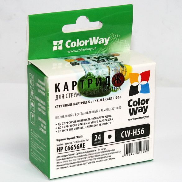 Картридж струйный ColorWay совместим с HP C6656AE (CW-H56XL)
