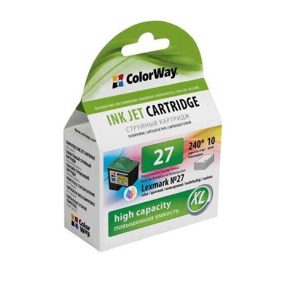 Картридж струменевий ColorWay сумісний з Lexmark №27 (CW-L27XLC)