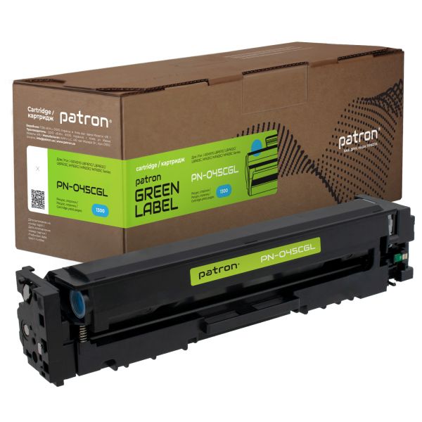 Картридж сумісний Green Label Patron для Canon 045 / HP 201A синій 