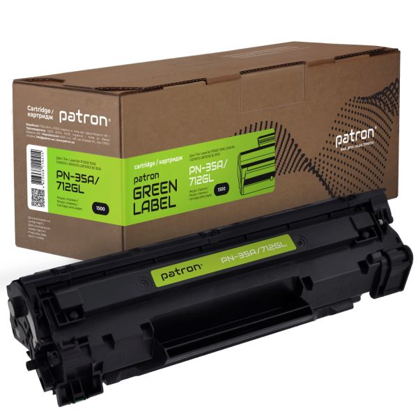 Картридж сумісний Green Label Patron для HP 35A (CB435A) / Canon 712  
