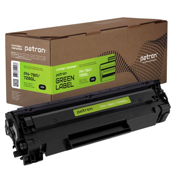 Картридж сумісний Green Label Patron для HP 78A (CE278A) / Canon 728 Black
