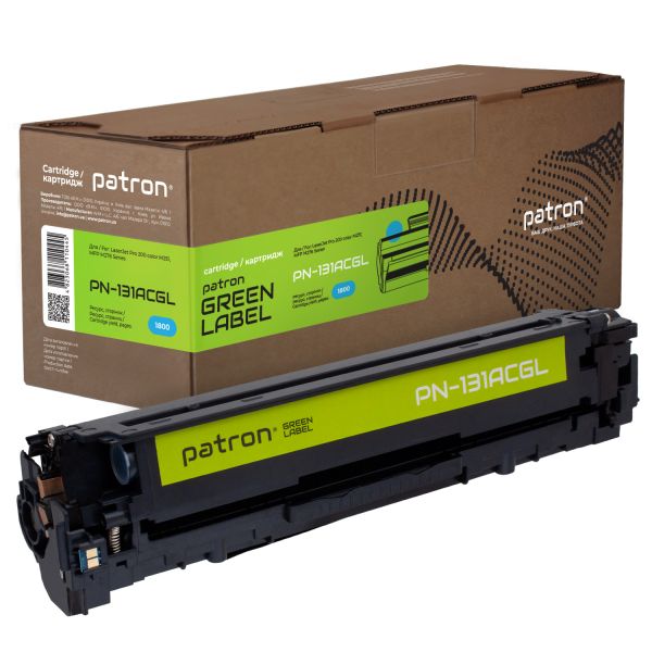 Картридж сумісний HP 131A (CF211A) Green Label, синій Patron (PN-131AСGL)