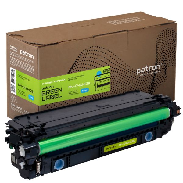 Картридж сумісний Canon 040 H Green Label, синій Patron (PN-040HCGL)