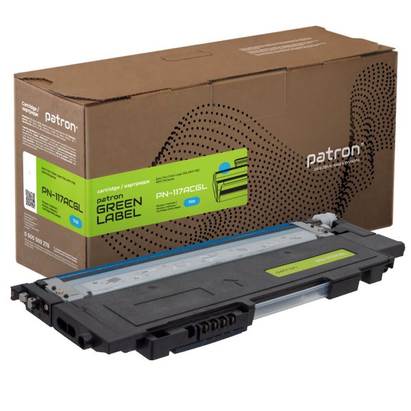 Тонер-картридж сумісний HP 117A (W2071A) синій Green Label Patron (PN-117AСGL)