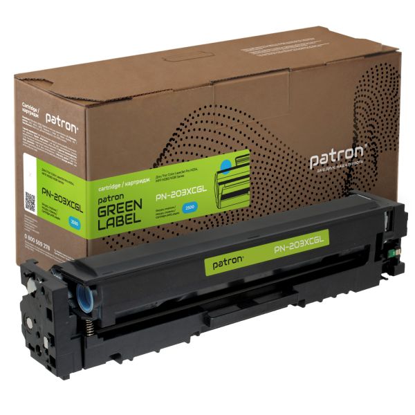Картридж сумісний HP 203X (CF541X) синій Green Label Patron (PN-203XCGL)