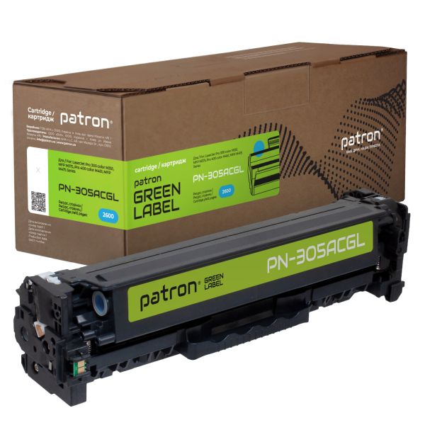 Картридж сумісний HP 305A (CE411A) синій Green Label Patron (PN-305ACGL)