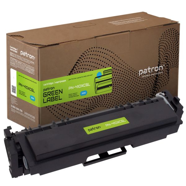 Картридж совместимый Green Label Patron HP 410X (CF411X) голубой 