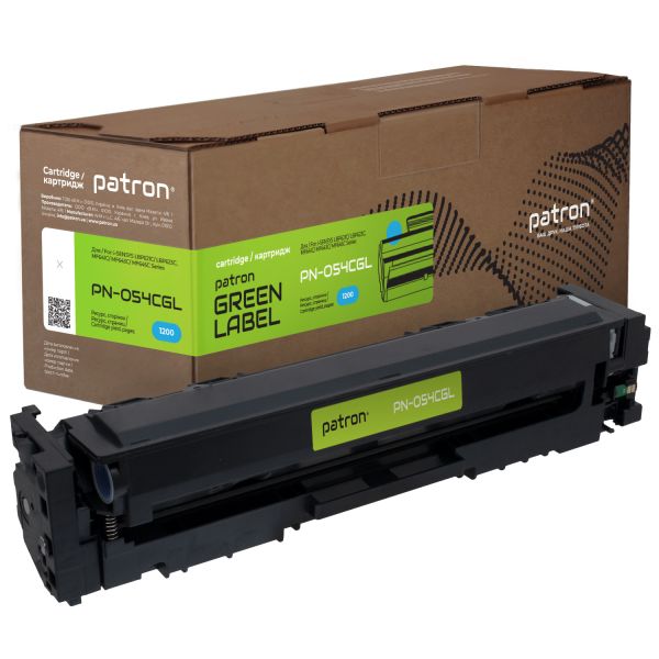 Картридж сумісний Canon 054 Green Label, синій Patron (PN-054CGL)