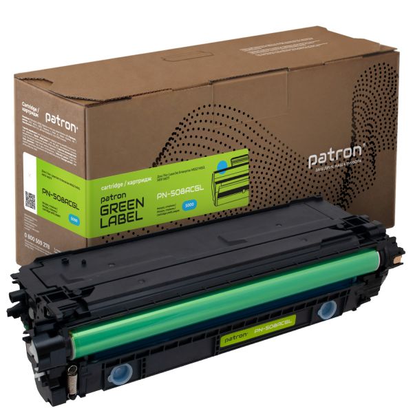 Картридж совместимый HP 508A (CF361A) Green Label, синий Patron