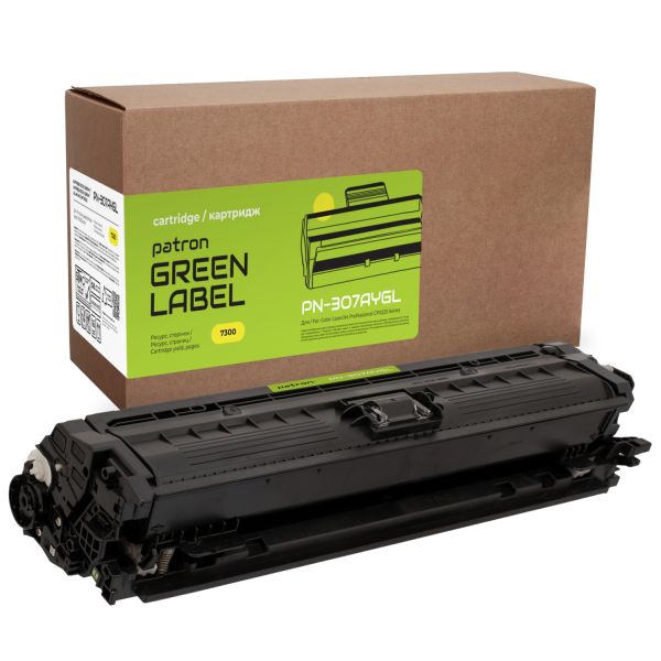 Картридж сумісний HP 307A (CE742A) жовтий Green Label Patron (PN-307AYGL)
