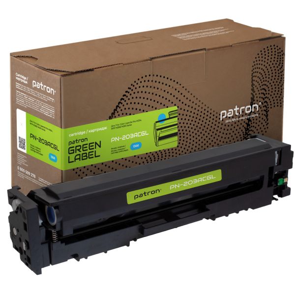 Картридж совместимый Green Label Patron HP 203A (CF541A) Cyan