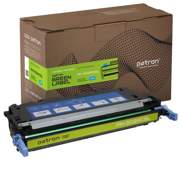 Картридж сумісний HP 502A (Q6471A) Green Label, синій Patron (PN-502ACGL)