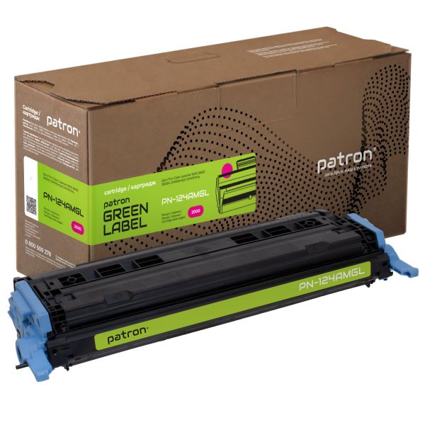 Картридж совместимый HP 124A (Q6003A) пурпурный Patron Green Label (PN-124AMGL)