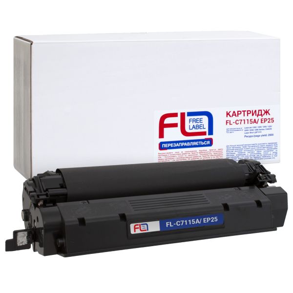 Картридж сумісний Free Label для HP 15A (C7115A) // Canon EP-25 Black
