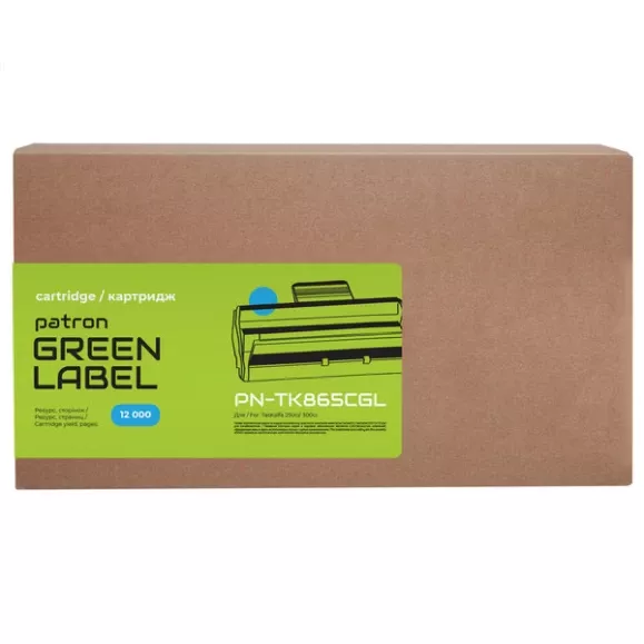 Тонер-картридж сумісний Kyocera Mita TK-865C синій Green Label Patron (PN-TK865CGL)