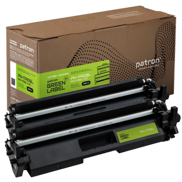 Сумісний картридж Green Label Patron для HP 17A (CF217A) / Canon 047 подвійна упаковка