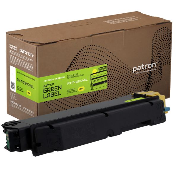 Тонер-картридж совместимый Kyocera Mita TK-5270Y желтый Green Label Patron (PN-TK5270YGL)