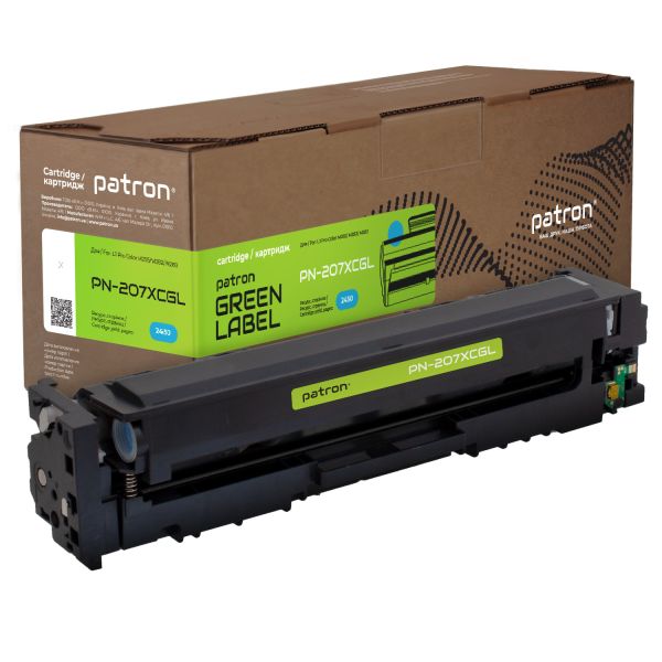 Картридж сумісний HP 207X (W2211X) Green Label, синій Patron (PN-207XCGL)