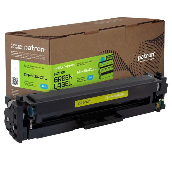 Картридж сумісний HP 415A (W2031A) Green Label, синій Patron 