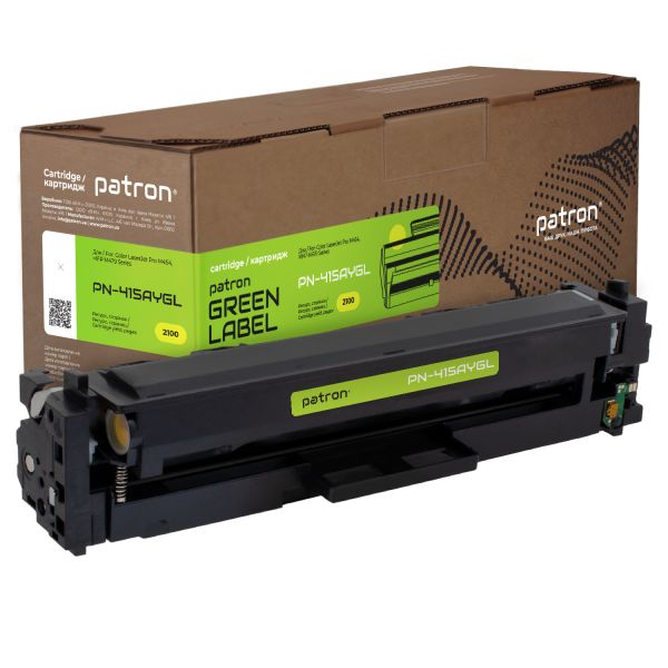 Картридж совместимый HP 415A (W2032A) Green Label, желтый Patron