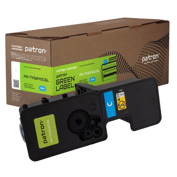 Тонер-картридж сумісний Kyocera Mita TK-5240C синій Green Label Patron (PN-TK5240CGL)